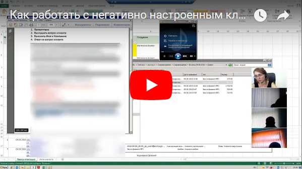 Видео «Как работать с негативно настроенным клиентом» Разбор звонка менеджера!