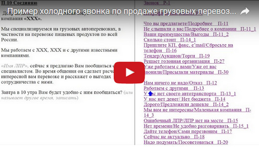 Примеры реальных разговоров по скриптам